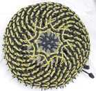 Asilomar Basket, bottom view. Kit contains instructions and cords made from paper ribbon